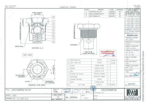 LPG CYLINDER VALVE FOR 6KG CYLINDER