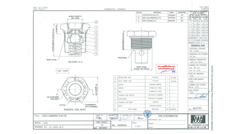 LPG small valve for  camping cylinder