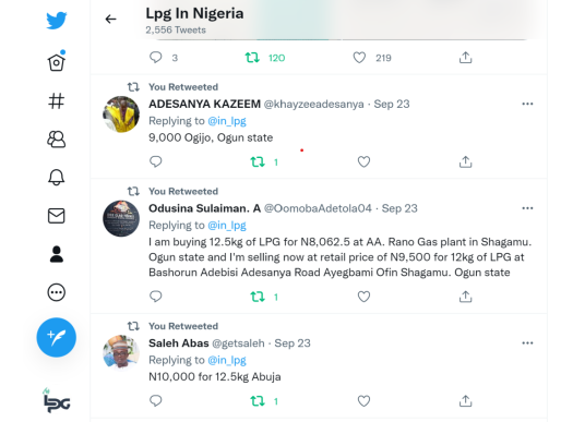 LPG retail prices across Nigeria increased by 39% in one year - September 2022 report