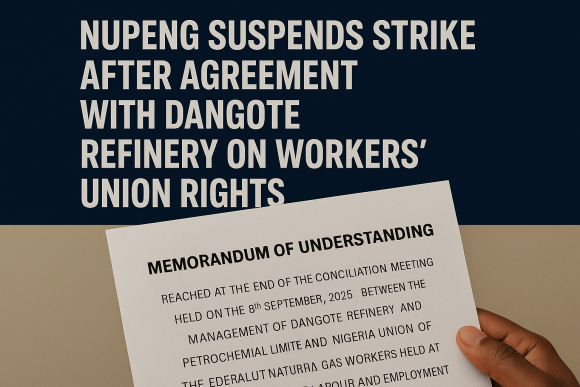 NUPENG Suspends Strike After Agreement With Dangote Refinery on Workers’ Union Rights